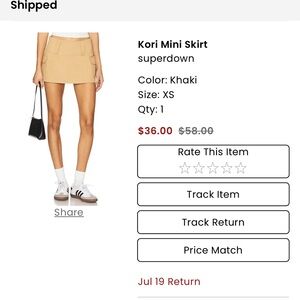 Superdown Khaki Mini Skirt